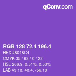 カラーコード: RGB 128 72.4 196.4 | qconv.com