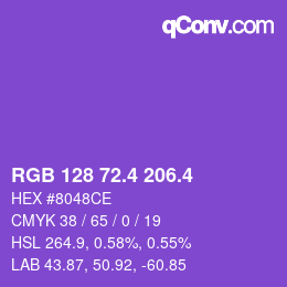 カラーコード: RGB 128 72.4 206.4 | qconv.com