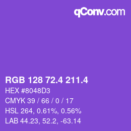 カラーコード: RGB 128 72.4 211.4 | qconv.com