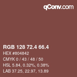 カラーコード: RGB 128 72.4 66.4 | qconv.com