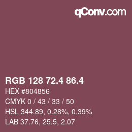 カラーコード: RGB 128 72.4 86.4 | qconv.com