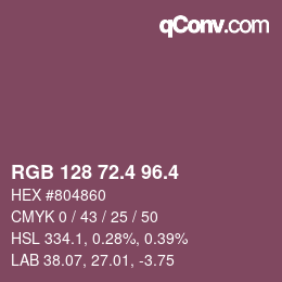 カラーコード: RGB 128 72.4 96.4 | qconv.com