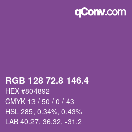 カラーコード: RGB 128 72.8 146.4 | qconv.com