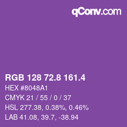 カラーコード: RGB 128 72.8 161.4 | qconv.com