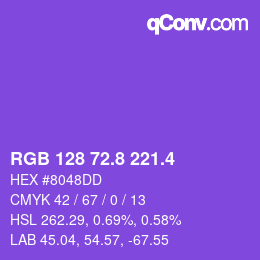 カラーコード: RGB 128 72.8 221.4 | qconv.com
