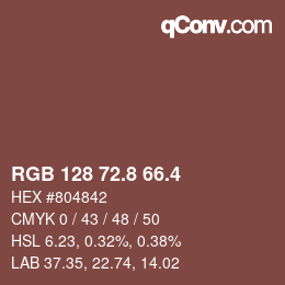 カラーコード: RGB 128 72.8 66.4 | qconv.com