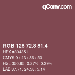 カラーコード: RGB 128 72.8 81.4 | qconv.com