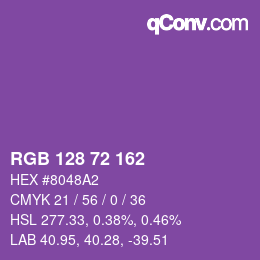 Color code: RGB 128 72 162 | qconv.com