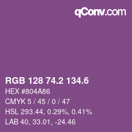 カラーコード: RGB 128 74.2 134.6 | qconv.com