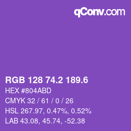 カラーコード: RGB 128 74.2 189.6 | qconv.com