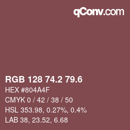 カラーコード: RGB 128 74.2 79.6 | qconv.com