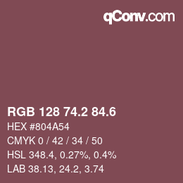 カラーコード: RGB 128 74.2 84.6 | qconv.com
