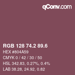 カラーコード: RGB 128 74.2 89.6 | qconv.com