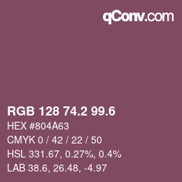 カラーコード: RGB 128 74.2 99.6 | qconv.com