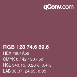 カラーコード: RGB 128 74.6 89.6 | qconv.com