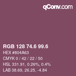 カラーコード: RGB 128 74.6 99.6 | qconv.com