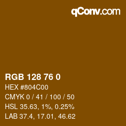 Color code: RGB 128 76 0 | qconv.com