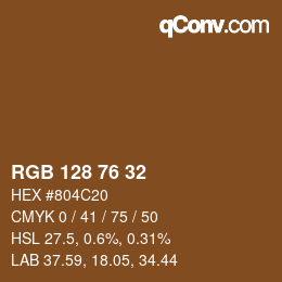 Color code: RGB 128 76 32 | qconv.com