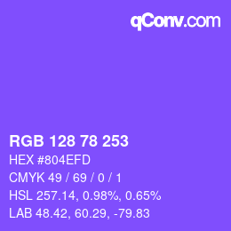カラーコード: RGB 128 78 253 | qconv.com