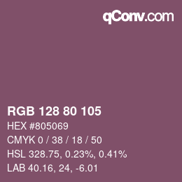 Color code: RGB 128 80 105 | qconv.com