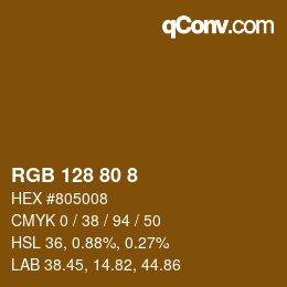 Color code: RGB 128 80 8 | qconv.com