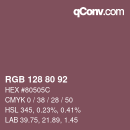 Color code: RGB 128 80 92 | qconv.com
