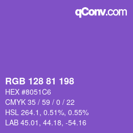 Color code: RGB 128 81 198 | qconv.com