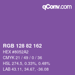 Color code: RGB 128 82 162 | qconv.com
