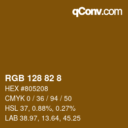 Color code: RGB 128 82 8 | qconv.com