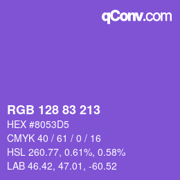颜色代码: RGB 128 83 213 | qconv.com