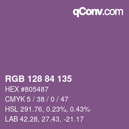 Farbcode: RGB 128 84 135 | qconv.com