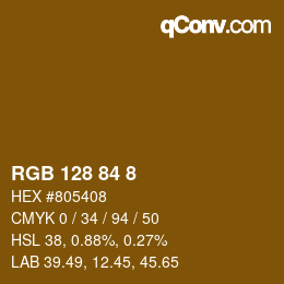 Color code: RGB 128 84 8 | qconv.com