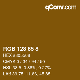 Color code: RGB 128 85 8 | qconv.com