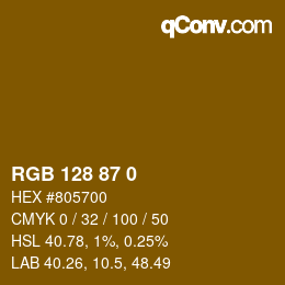 カラーコード: RGB 128 87 0 | qconv.com
