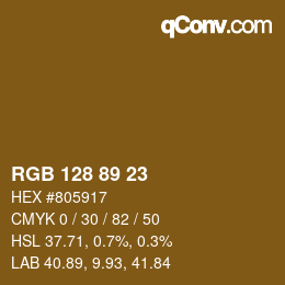 Color code: RGB 128 89 23 | qconv.com