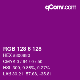 Color code: RGB 128 8 128 | qconv.com