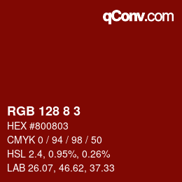 Color code: RGB 128 8 3 | qconv.com