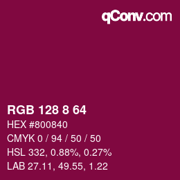 カラーコード: RGB 128 8 64 | qconv.com