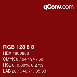 Code couleur: RGB 128 8 8 | qconv.com