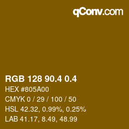 カラーコード: RGB 128 90.4 0.4 | qconv.com