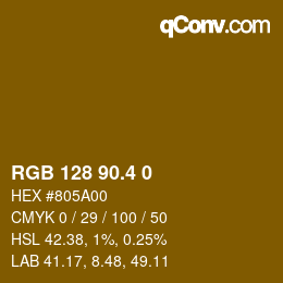 カラーコード: RGB 128 90.4 0 | qconv.com