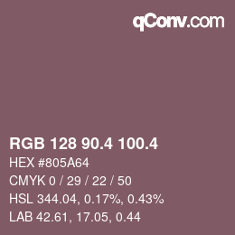 カラーコード: RGB 128 90.4 100.4 | qconv.com