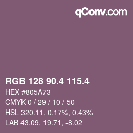 カラーコード: RGB 128 90.4 115.4 | qconv.com