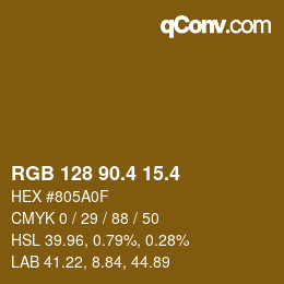 カラーコード: RGB 128 90.4 15.4 | qconv.com