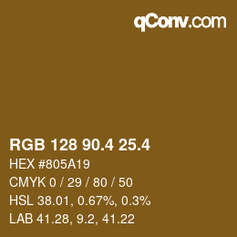 カラーコード: RGB 128 90.4 25.4 | qconv.com