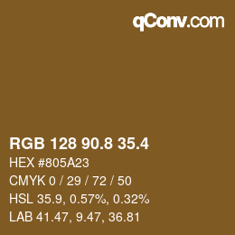 カラーコード: RGB 128 90.8 35.4 | qconv.com