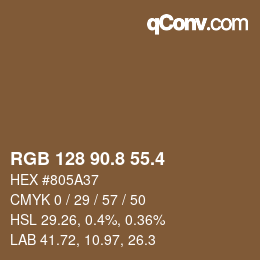 カラーコード: RGB 128 90.8 55.4 | qconv.com