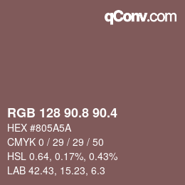 カラーコード: RGB 128 90.8 90.4 | qconv.com