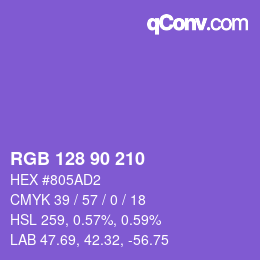カラーコード: RGB 128 90 210 | qconv.com