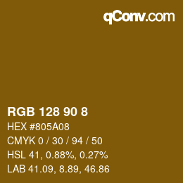 カラーコード: RGB 128 90 8 | qconv.com